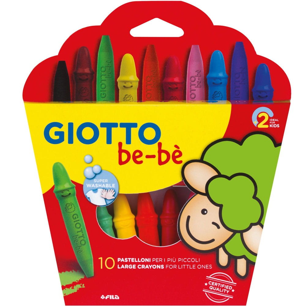 Kredki świecowe Giotto Be-be 10 szt. + temperówka